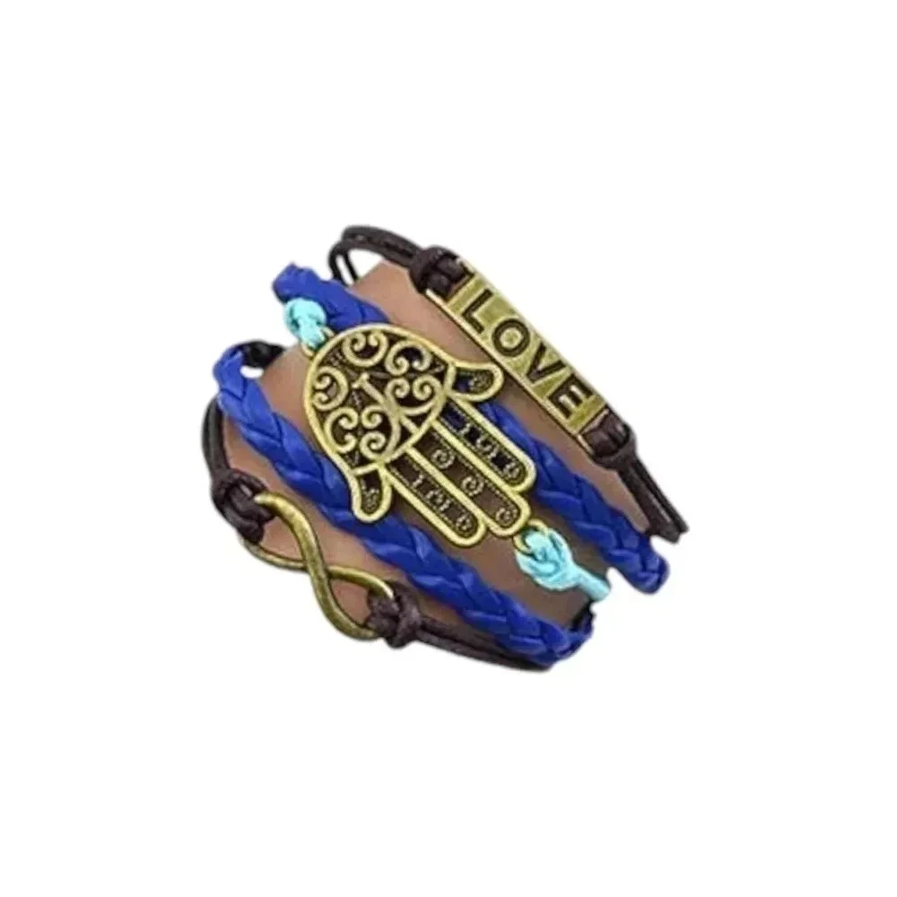 Love Charm Faux Leather Multi-layered Bracelet - Picture 3 of 3